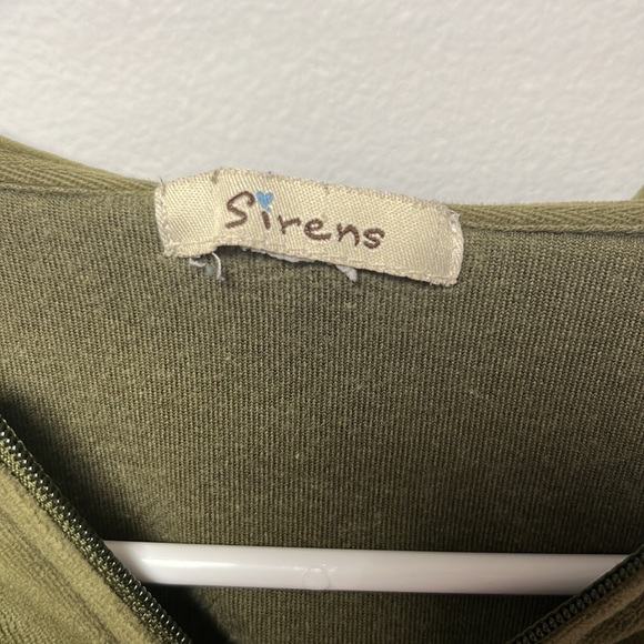 Vintage 90’s Sirens Green Velvet Zip Up - Picture 2 of 2